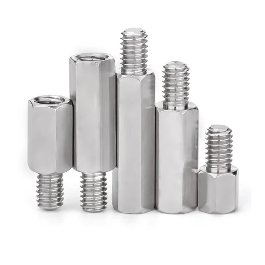 Stainless steel single-head hexagonal stud